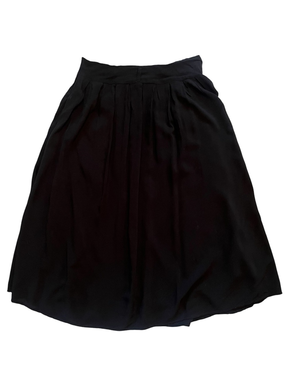 twik Black Flowing A-Line Midi Skirt